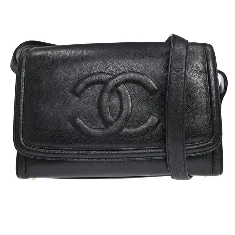 Chanel Vintage Timeless Cc Messenger Caviar Black Leather Shoulder Bag Bag